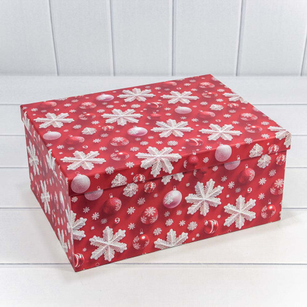 Коробка 34 х 26 х 15.3 см Набор 10 шт "Новый год" (Красный)