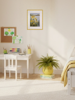 Картина авторская акварельная в паспарту 30х40 см на стену для интерьера "Прибрежные ирисы"