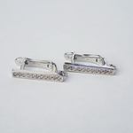 Ювелирные швензы, английский замок, родий, фианиты, люкс фурнитура