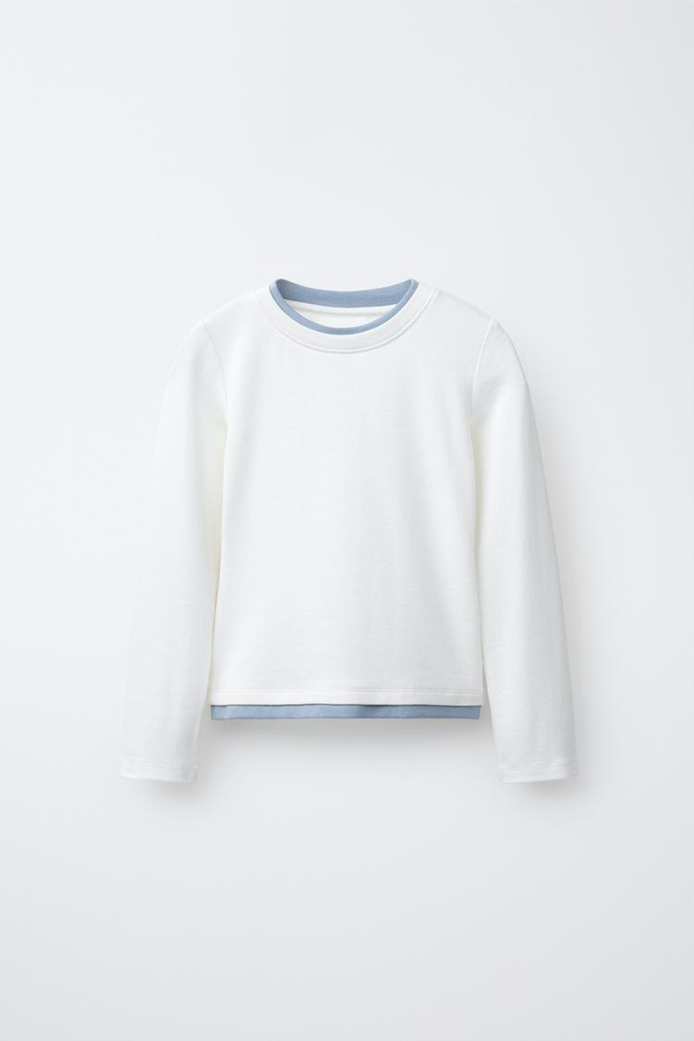 ZARA ДВОЙНАЯ ФУТБОЛКА ИЗ МОДАЛА, БЕЛЫЙ