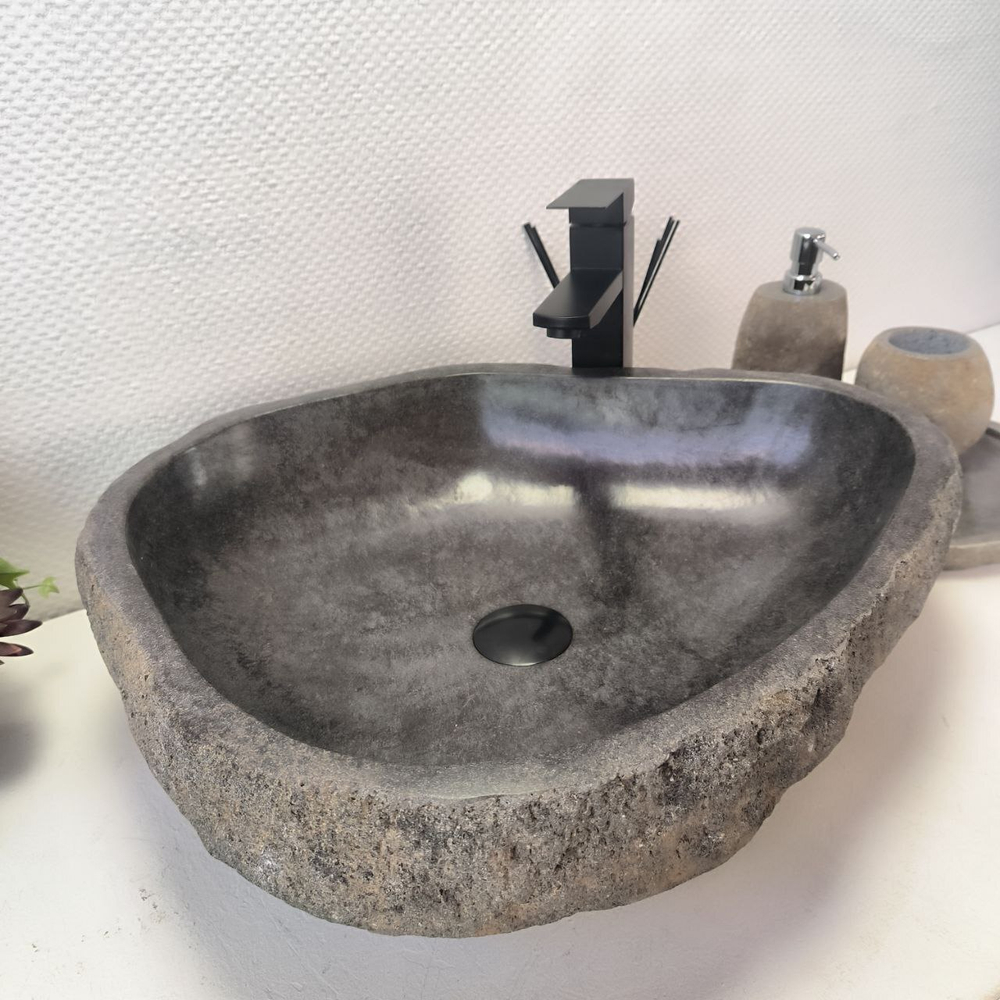 Раковина из речного камня RS-63417 (54*47*15) 0123
