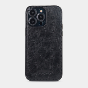 Накладка кожаная для iPhone 15 Pro Max черного цвета