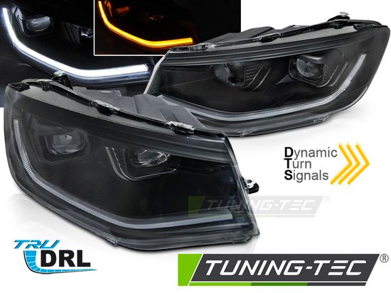 Фары передние TUBE LIGHT BLACK DRL SEQ для VW CADDY 20