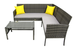 Набор мебели Garden Story Рикардо 1 уп. (стол+2 дивана ротанг серый, подушки серые+декоративные подушки)