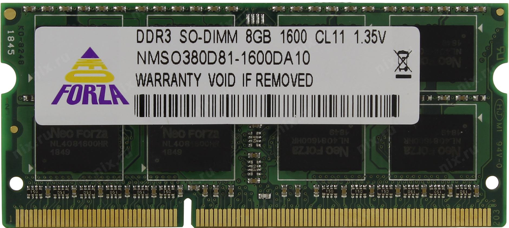 Модуль памяти Neo Forza <NMSO380D81-1600DA10> DDR3 SODIMM 8Gb <PC3-12800>