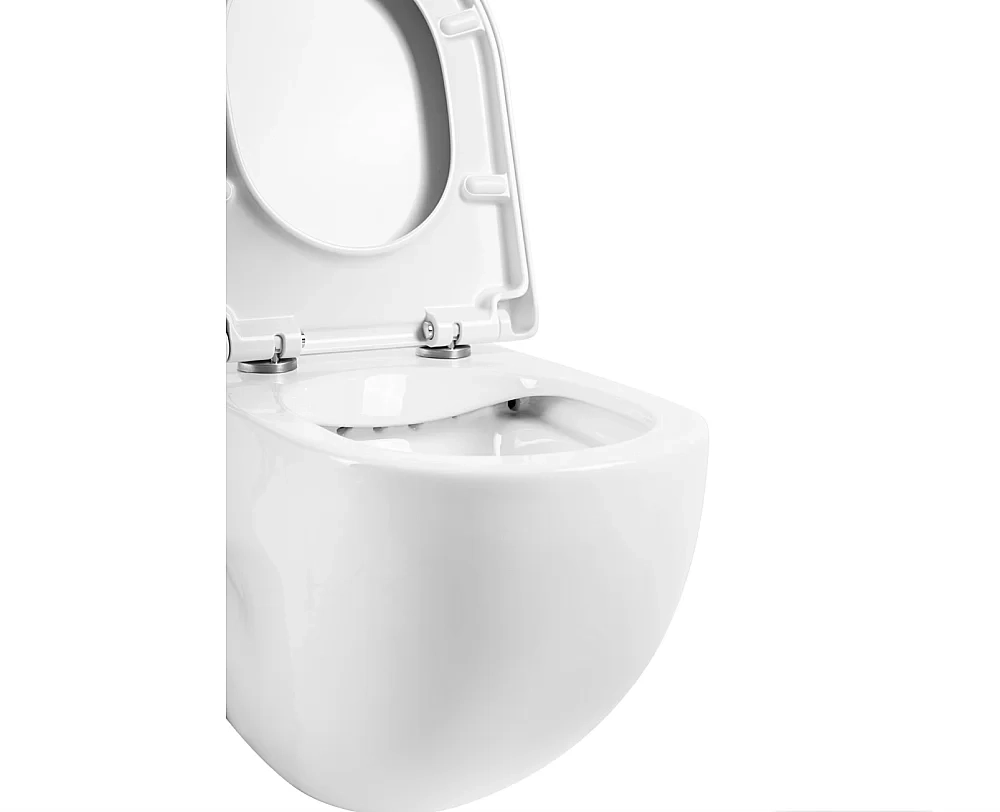 Унитаз подвесной BelBagno ONDA BB066CHR безободковый, с крышкой микролифт, с инсталляцией и кнопкой хром
