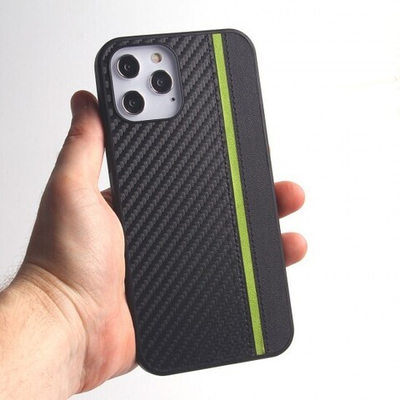 Чехол для iPhone 12 Pro Max, карбоновый , 012465 Синий