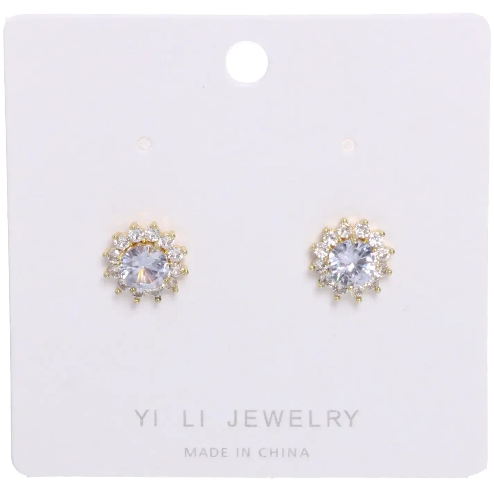 Серьги из гиппоалергенного металла со стразами «ПАЛУМНА», классика, цвет золото и серебро, 1,3-dсм