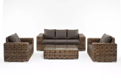 "Палермо" лаунж-зона из искусственного ротанга, цвет соломенный