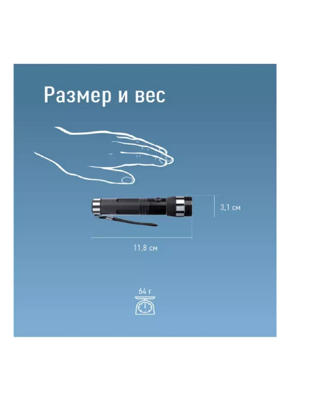 Фонарь ручной KOS108B 1ВтLED