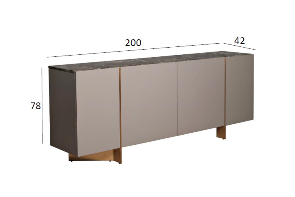 Комод Garda Decor "Дверь" (Gate) 200*42*78 см
