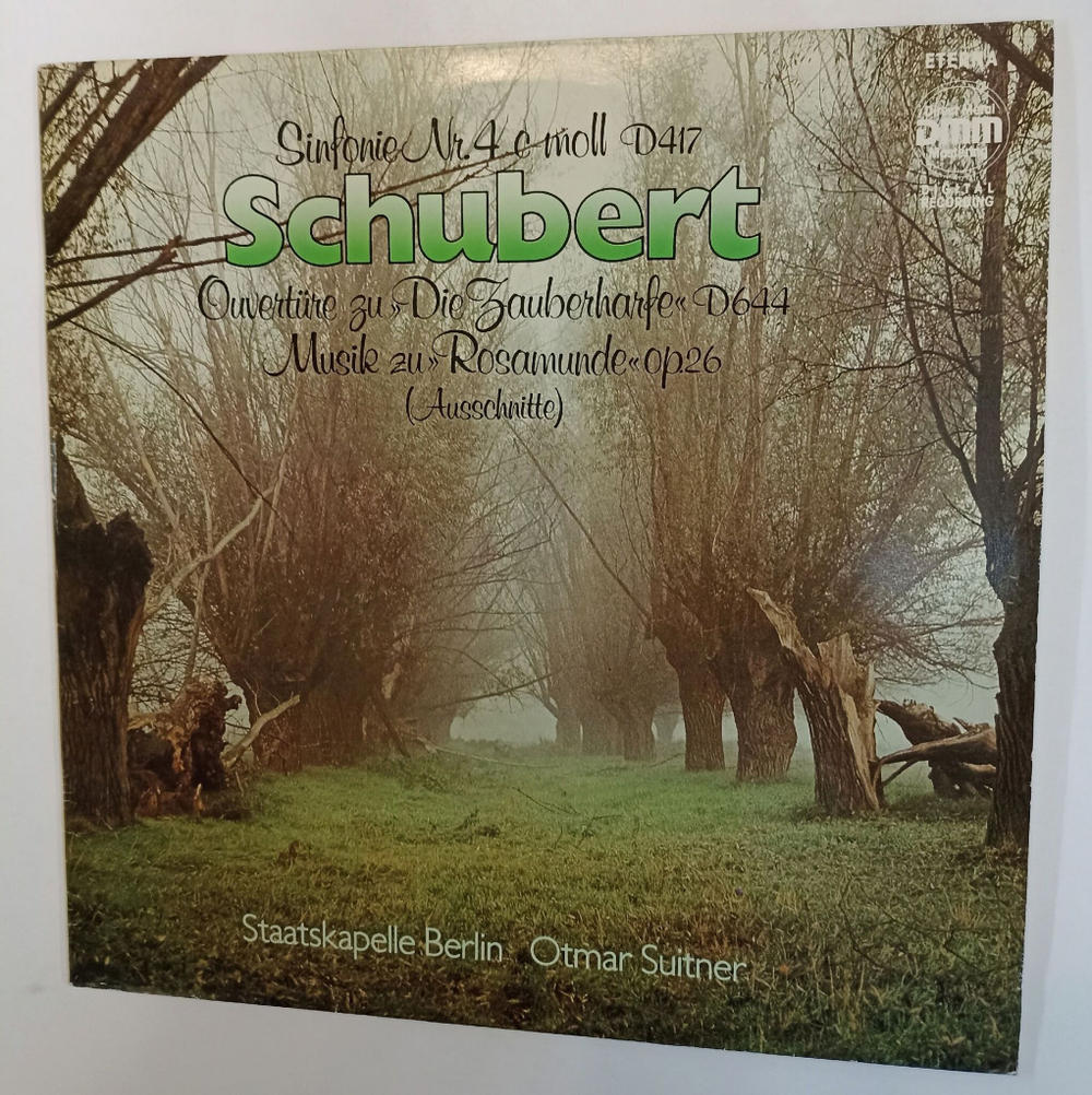 Винтажная виниловая пластинка LP Schubert Шуберт Staatskapelle Berlin, Otmar Suitner Sinfonie Nr. 4 In C Moll, D. 417, D. 644 Musik Zu "Rosamunde", Op. 26 (Ausschnitte) (ГДР 1987)