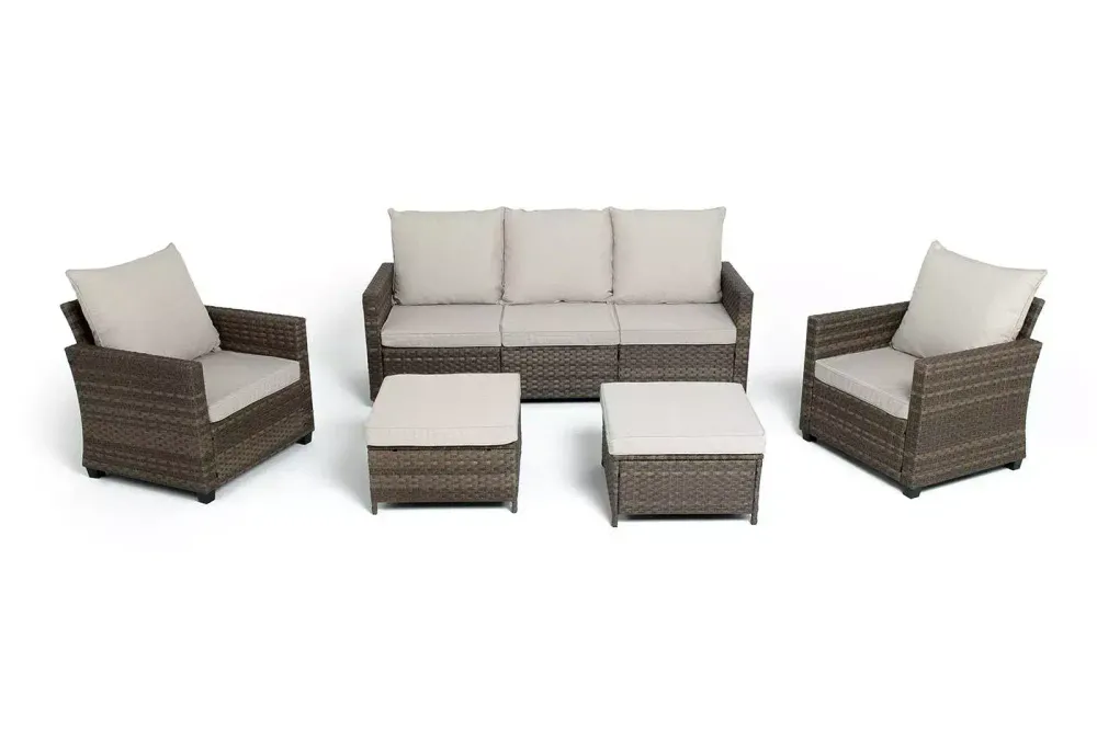 "Бостон" лаунж-зона из искусственного ротанга, цвет коричневый