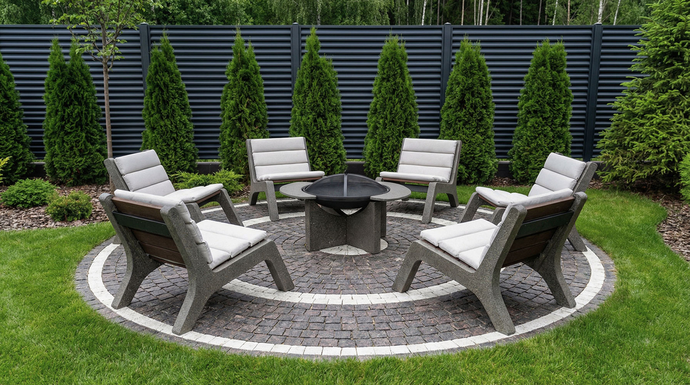 Садовое кресло CONCRETIKA C-Lounge для костровой зоны