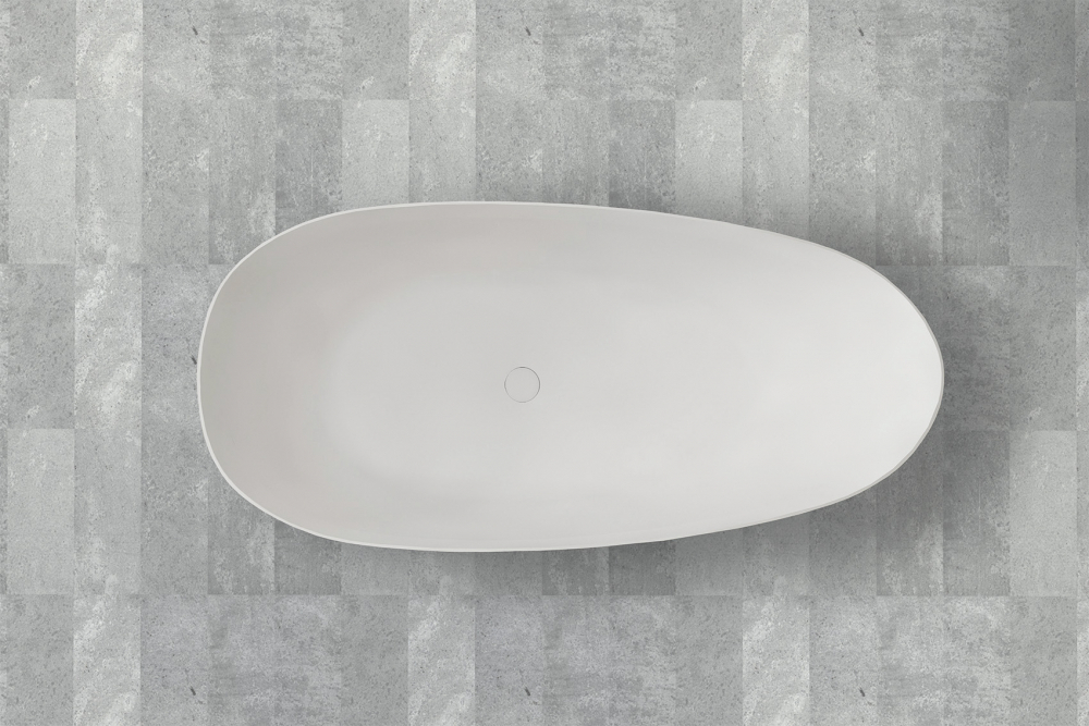 Ванна из искусственного камня ABBER Stein AS9611-1.7 белая матовая  170x80 см