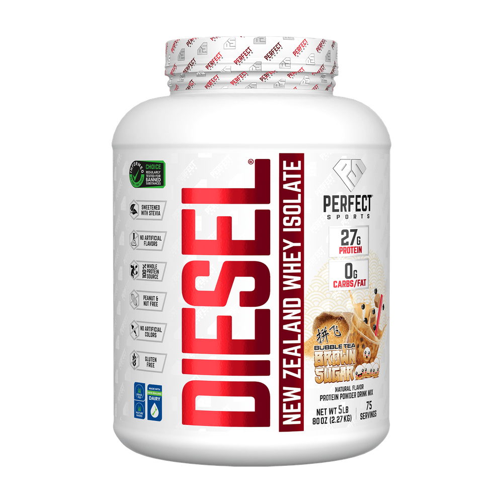 PERFECT Sports, Diet, новозеландский сывороточный изолят, пенистый чай, коричневый сахар, 2,27 кг (5 фунтов)