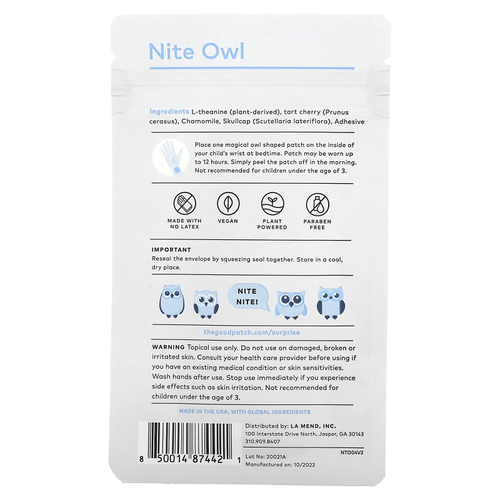 The Good Patch, Nite Oval, для детей, 6 патчей