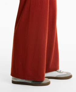 OYSHO Прямые трикотажные брюки, темно-красный