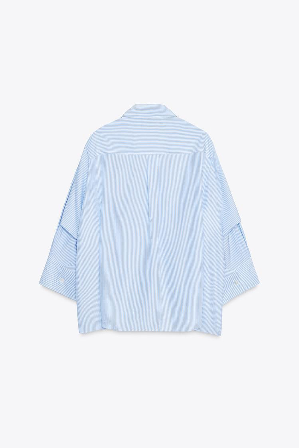 ZARA РУБАШКА В ПОЛОСКУ ZW COLLECTION, СИНИЙ/БЕЛЫЙ