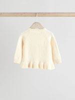 Вязаный кардиган и брюки в комплекте для девочек Next AW7-040, Белый