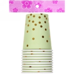 Стакан бумажный 0,2л в наборе 10 шт «Конфетти» салатовый