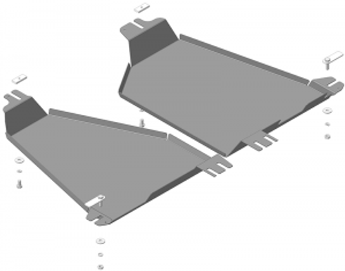 Защита стальная 2 мм ББ Volkswagen Tiguan; 2017-2023 MOTODOR.02740