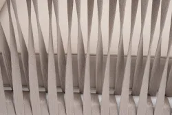 "Касабланка" кресло плетеное из роупа, каркас алюминий белый муар, роуп бежевый 20мм, ткань бежевая 15052