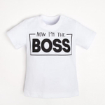 Футболка "Little Boss", рост 86-92 см, белый 9096414 (Крошка Я), 1 шт.