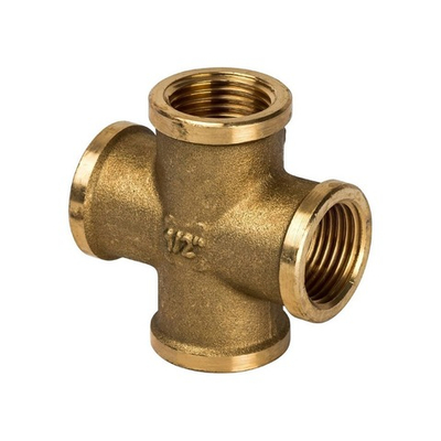 Крестовина STOUT SFT 0030 - 1/2" (для стальных труб, латунь без покрытия)