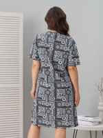 Туника Т-012/кругиорнамент-бежголубой