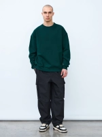Свитшот оверсайз, с начесом (темно-зеленый)