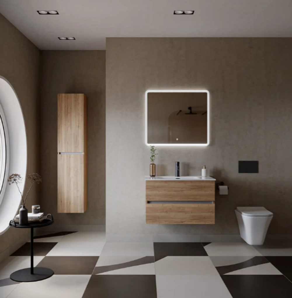 Тумба подвесная SANCOS Urban 890х450х550, c двумя ящиками оснащенными доводчиками, дуб галифакс натуральный , арт. UR90EG