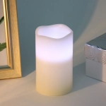 Сувенир с подсветкой «Свеча восковая - Звездная» 7,5*12,5 см - облита воском (работает от батареек 3 ААА)