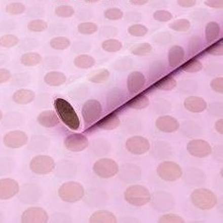 Тишью в рулоне 58см*10м ГОРОШЕК ЗОЛОТО НА ЯРКО-РОЗОВОМ