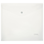 Папка-конверт на кнопке А5+, 180мкм, прозрачная (Стамм)