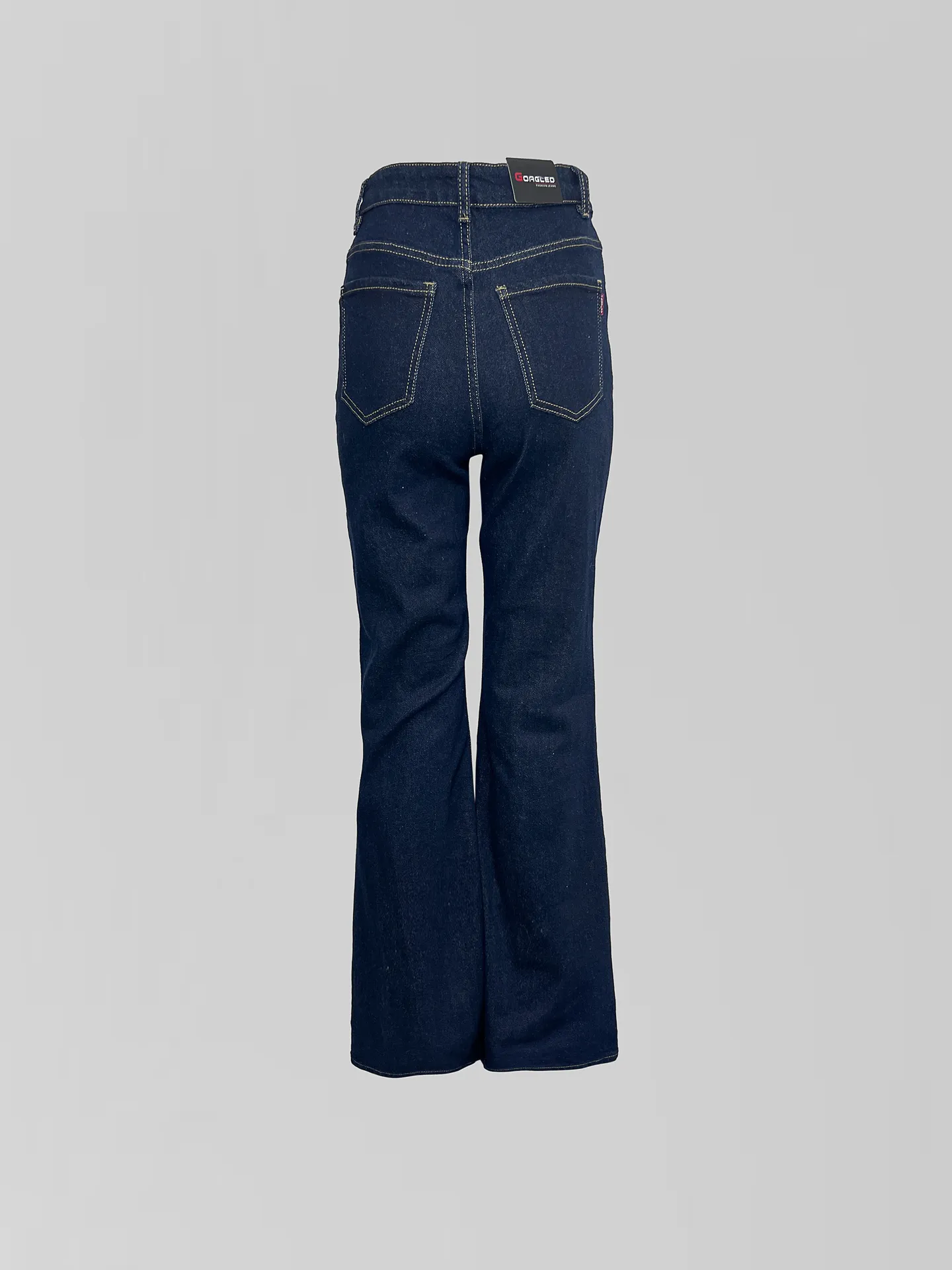 Джинсы Goagled 8059 однотонные клеш от колена со стрейчем