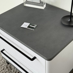 Тумба прикроватная на ножках с ящиками ROYAL 5203 эко (Металл Бруклин-Черный-р.черная)