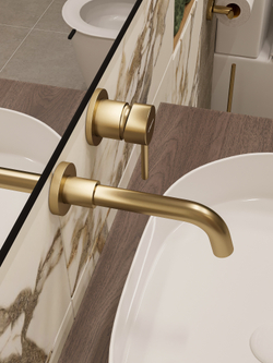 Смеситель для раковины STWORKI Эстерсунд S31040GM С ВНУТРЕННЕЙ ЧАСТЬЮ, матовое золото