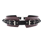 Бордовый кожаный пояс с колечками для крепления наручников БДСМ Арсенал Lady's Arsenal Maroon Leather Belt 67034
