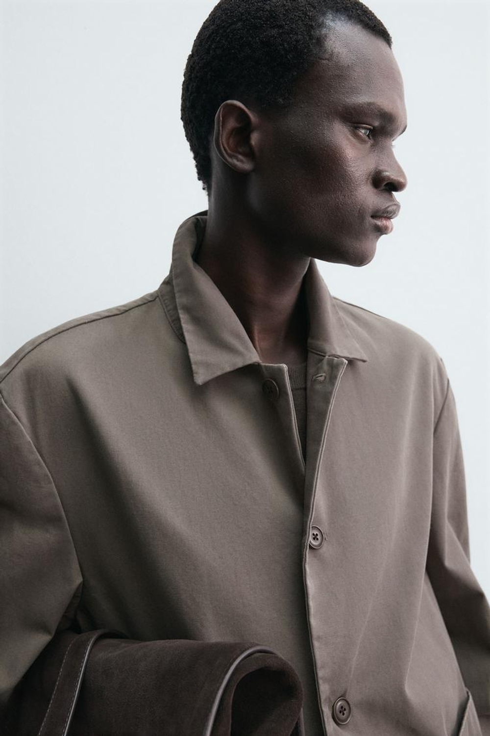 ZARA БЛЕЙЗЕР СВОБОДНОГО КРОЯ ИЗ ХЛОПКА, ЗЕМЛЯНОЙ