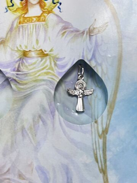 Набор для крещения серебряный крестик и ангелочек девочки или мальчика