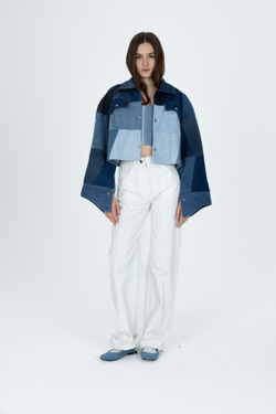 Пэчворк куртка с регланом-кокеткой