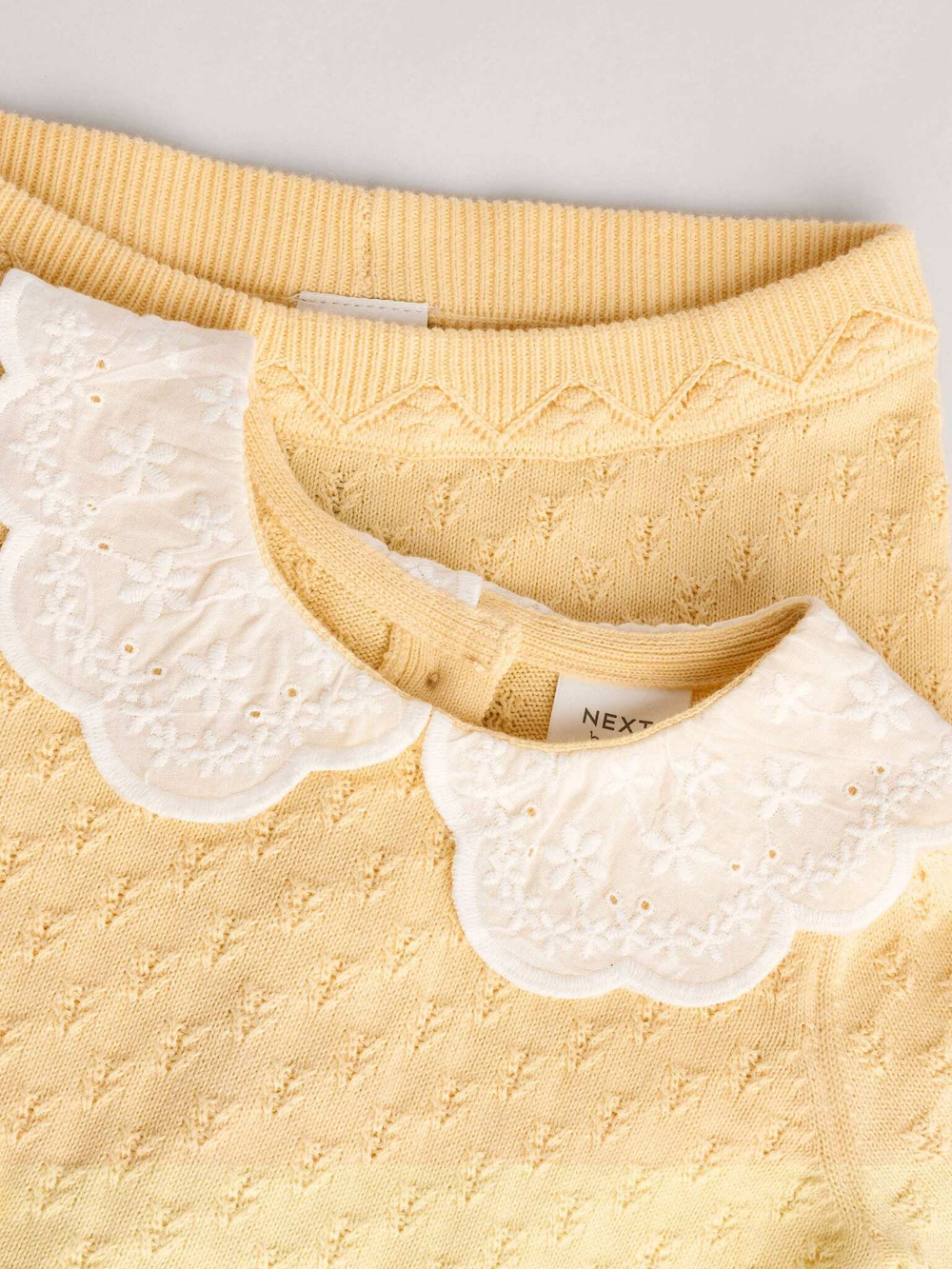 Вязаная футболка и шорты в комплекте для малышей Next AA8-204, Желтый