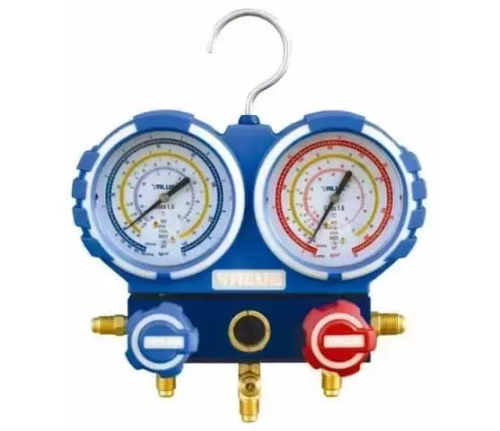 Манометрический коллектор Value VMG-2-R410A-B-03 (R22, R134a, R410a, R407C; 2-х вентильный; без шлангов; манометры 68 мм; упак. блистер)