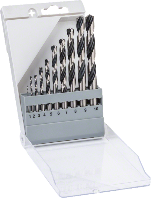 Набор из 10 спиральных сверл BOSCH HSS PointTeQ, 1–10 мм 2608577348
