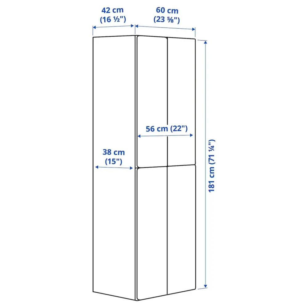 Шкаф детский - IKEA PLATSA/SMÅSTAD/SMASTAD, 60x40x180 см, белый, ИКЕА