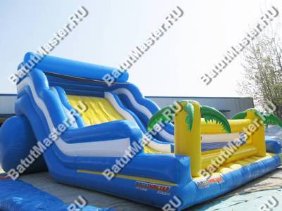 Большой надувной батут-горка "Волна - 2" 10*6*5 м
