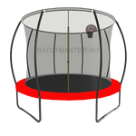 Батут детский с сеткой и баскетбольным кольцом диаметр 14 фт