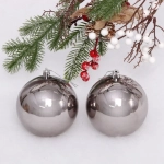 Новогодние шары 10 см (набор 2 шт) «Глянец», графит