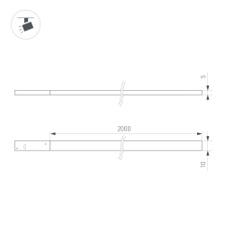 Светильник MAG-MICROCOSM-FLAT-ELASTIC-L2000-16W Day4000 (BK, 100 deg, 24V) (Arlight, IP20 Пластик, 3 года) 043251